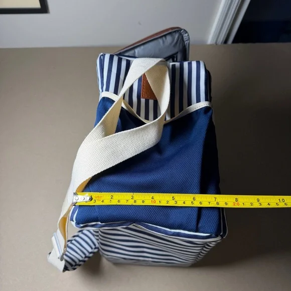 Acorn Street 2 Wine Bottles, 12-Can Soft Insulated Cooler Striped With Pockets - Picture 10 of 12